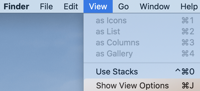 Choose View Options.