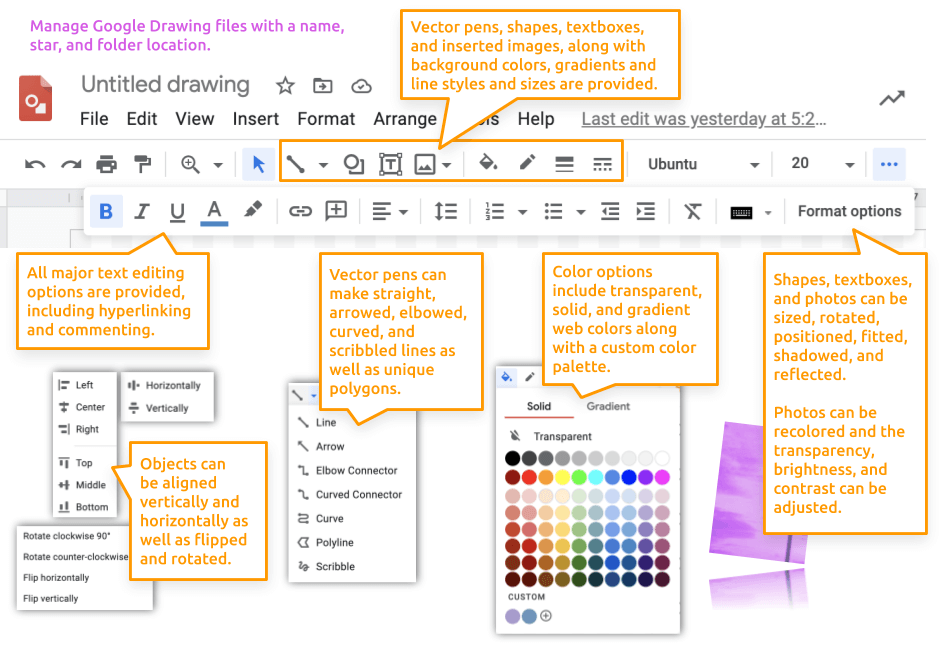 Graphical User Interface for Google Drawings