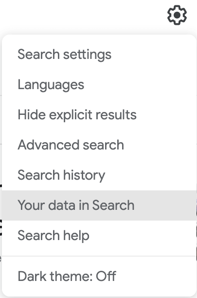 Change your Google Search Settings to control your data.