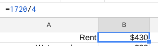 Calculate your portion of the rent.