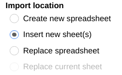 Import the data into a new worksheet.