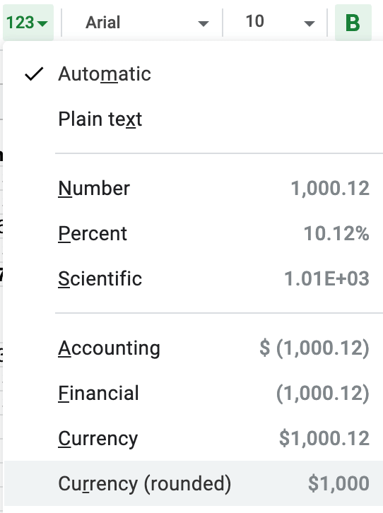 Choose Currency rather than Accounting for the number format.