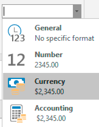 Choose Currency rather than Accounting for the number format.
