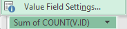 Use the down arrow on the Count value to activate the Sum screen.