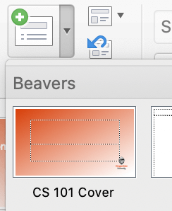 Apply the Beavers cover layout to the cover slide.