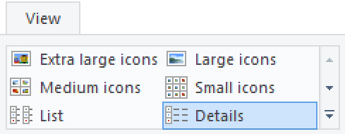 In a File Explorer window, click the View tab.