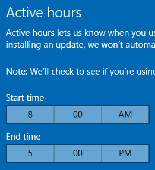 Update the hours you typically have your computer active.