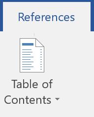 Choose Table of Contents from the References menu.