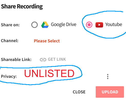 Screencastify  sharing to YouTube
